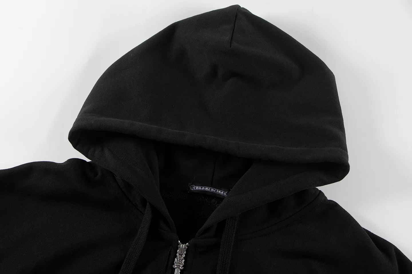 P290 Chrome Hearts Chrome Hearts Horseshoe Cross Sanskrit Cardigan Hooded Sweatshirt Size: S M L XL Color: Black, White